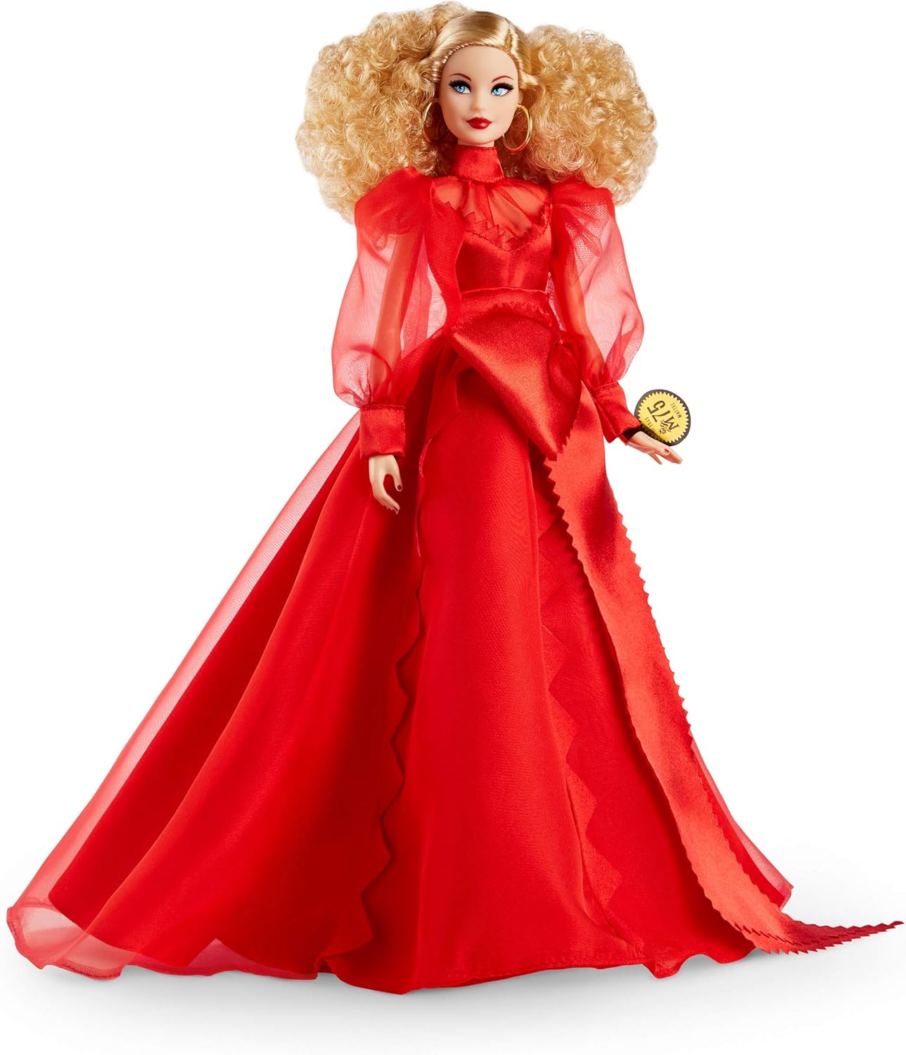 Barbie Collector Mattel 75th Anniversary Doll in Red Chiffon Gown